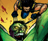 Wolverine gives Hulk a haircut, same way he does his own.