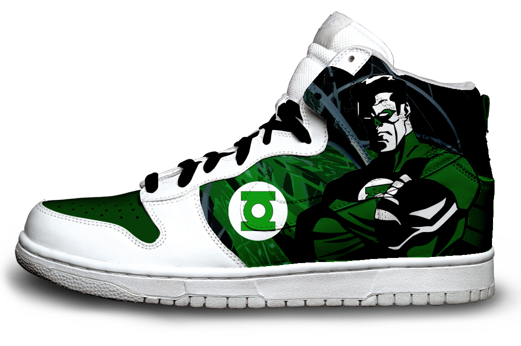 personalizado verde sapatos lanterna