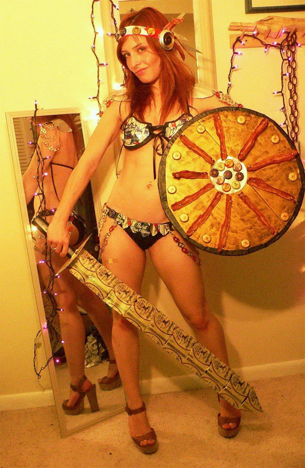 bacon shield bikini beer