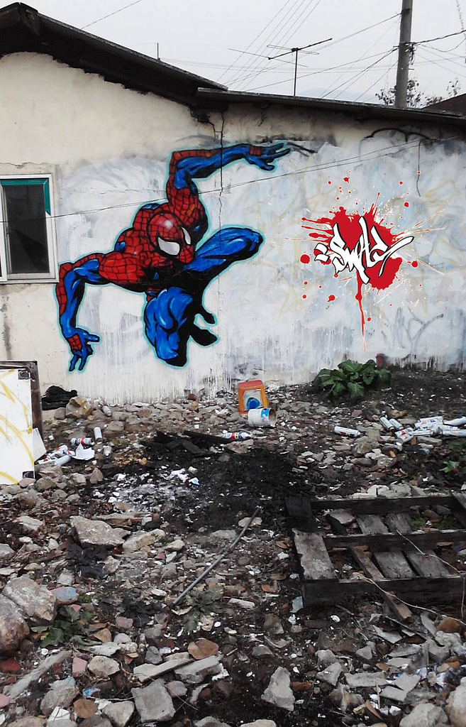 spider-man graffiti