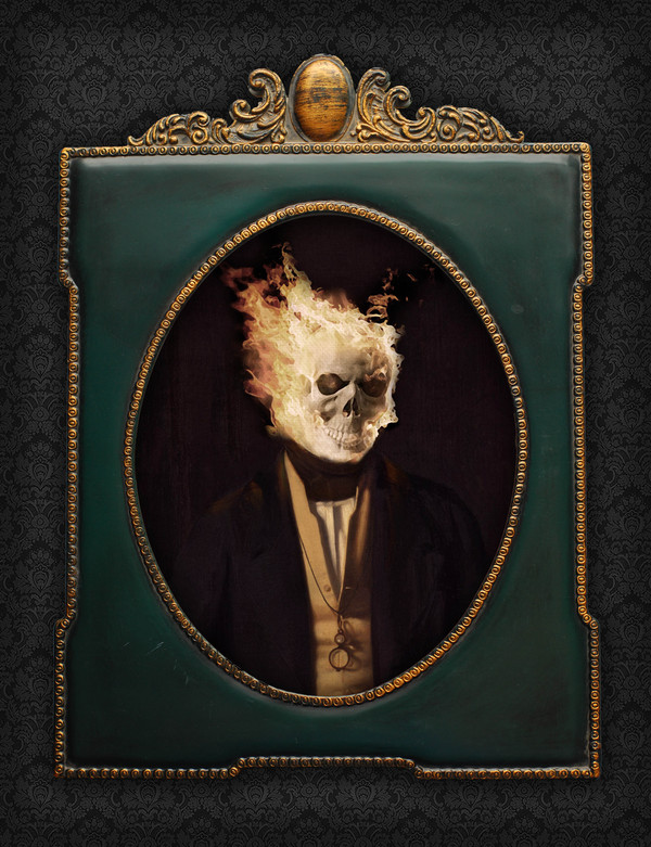 ghost rider oil painting